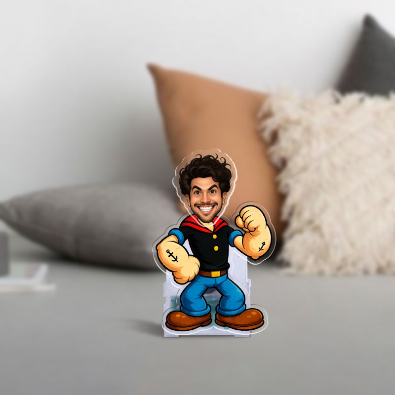 Personalized Cartoon Theme Bobblehead Caricature Solar Powered with Shaking Head Feature, Gift for Brother, Friends & Cartoon Lover Bedroom, Living Room Tabletop Decor